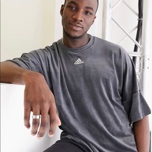 Adidas Velour oversized T shirt